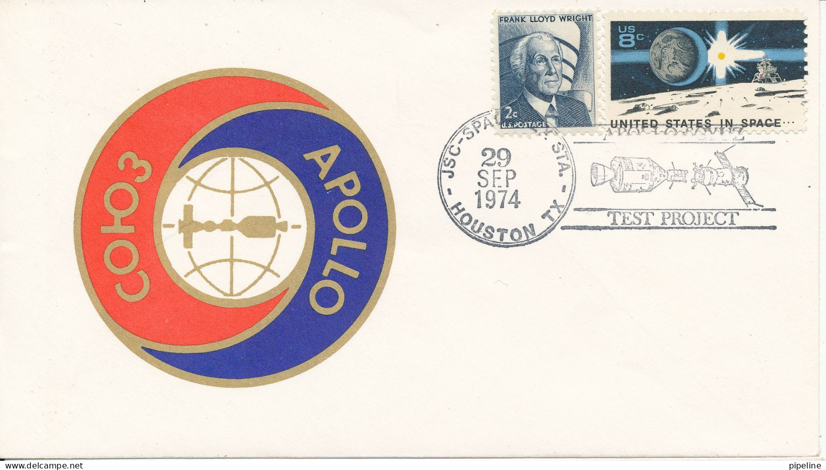 USA Space Cover Apollo - Soyuz Houston 29-9-1974 Test Project - USA