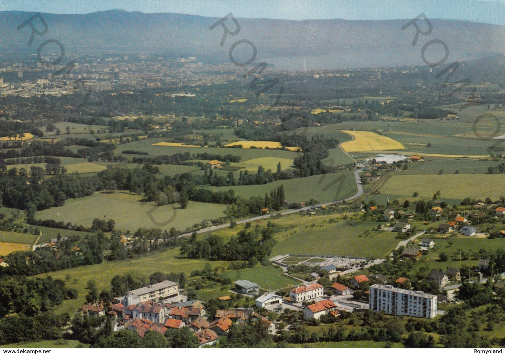 CARTOLINA  COLLONGES SOUS SALEVE,ARVENIA-RODANO-ALPI,FRANCIA-VUE GENERALE:EN SECOND PLAN,GENEVE-VIAGGIATA 1977 - Rhône-Alpes