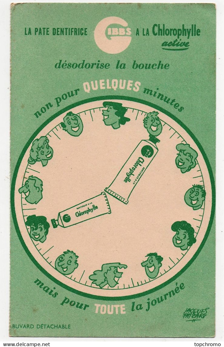 Buvard Pâte Dentifrice Rasoir Gibbs SR Dents Blanches Brosse à Dents Homme Femme Jacques Faizant (4 Buvards) - Perfumes & Belleza