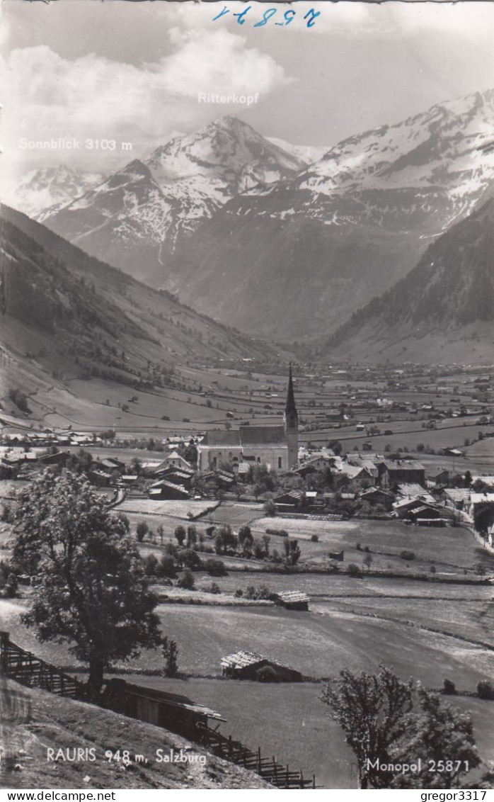 E2848) RAURIS 948m - Salzburg - S/W FOTO AK Gegen Kirche - Rauris