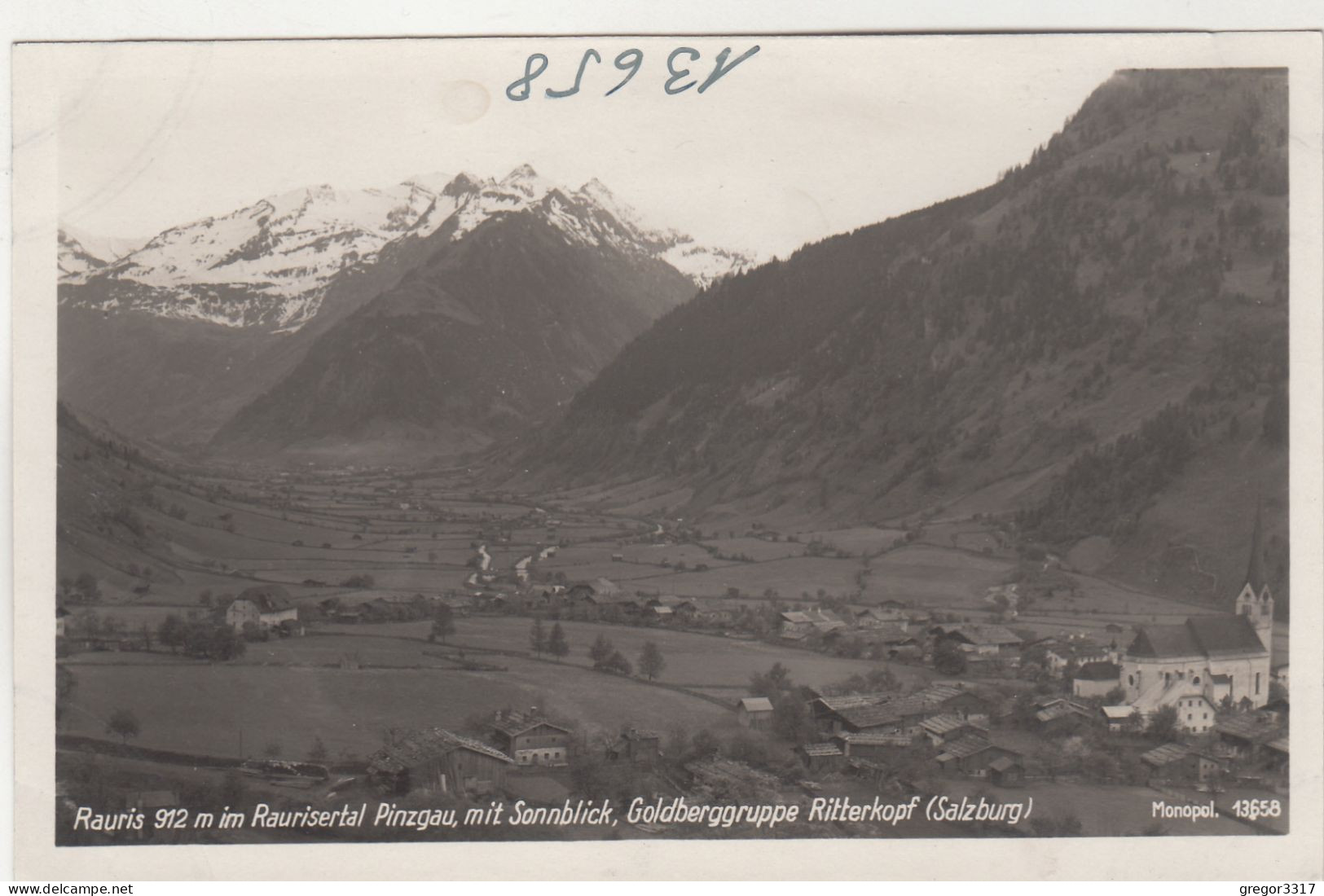 E2851) RAURIS Im Raurisertal - Pinzgau Mit Sonnblick - Goldbergruppe Ritterkopf U. Kirche ALTE FOTO AK - Rauris