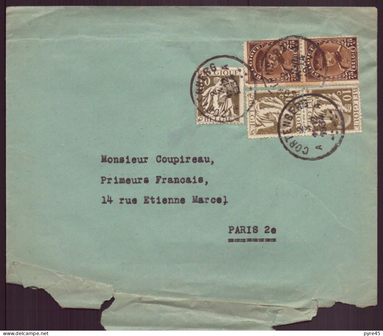 Belgique, Enveloppe Du 12 Décembre 1934 De Cortenberg Pour Paris - Other & Unclassified