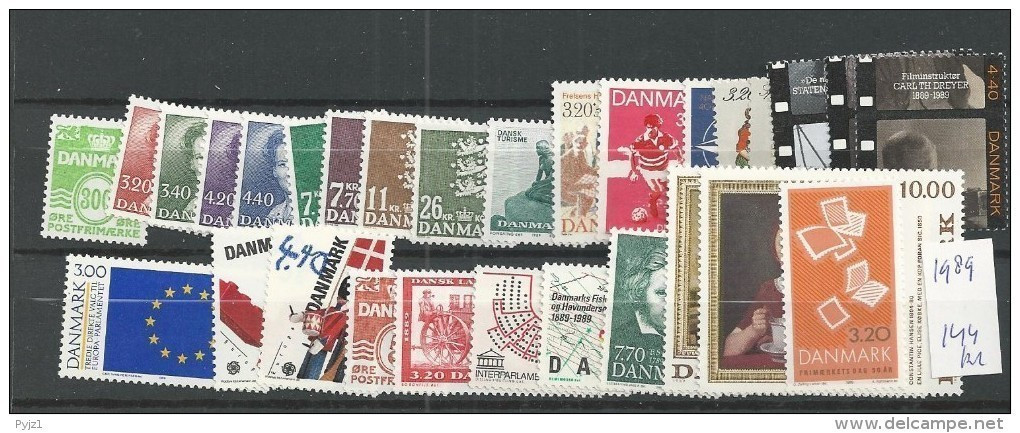 1989 MNH Denmark Year Complete, Postfris - Full Years