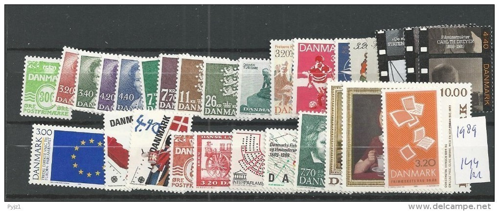 1989 MNH Denmark Year Complete, Postfris - Años Completos