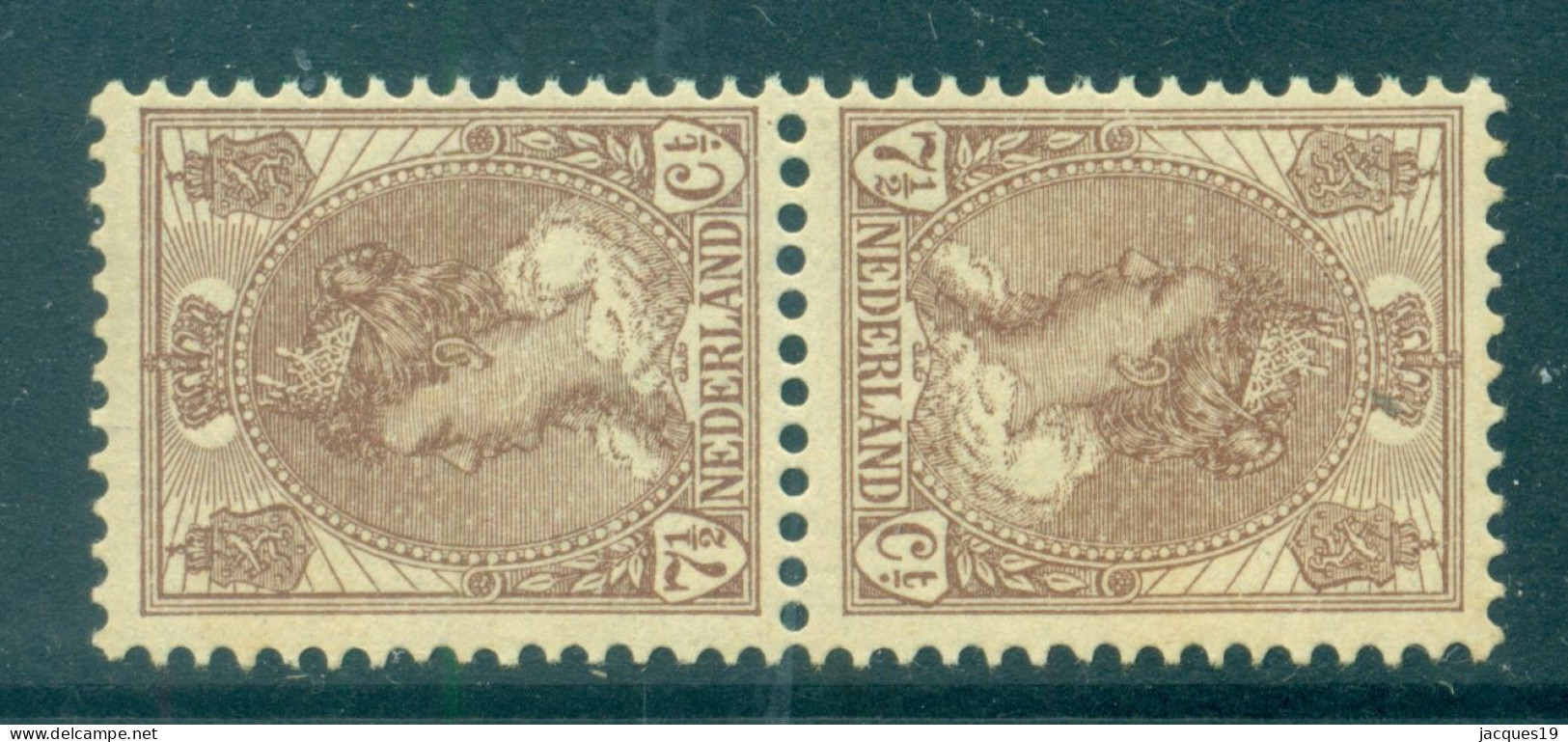 Nederland 1904 Wilhelmina Keerdruk NVPH 61b Postfris Roestvlekjes Op Gomzijde - Neufs