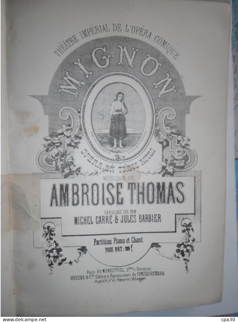 LIVRE AMBROISE THOMAS.THEATRE IMPERIAL DE L'OPERA COMIQUE.EDITION AU MENESTREL HEUGEL PARIS 2bis RUE DE VIVIENNE - Franse Schrijvers