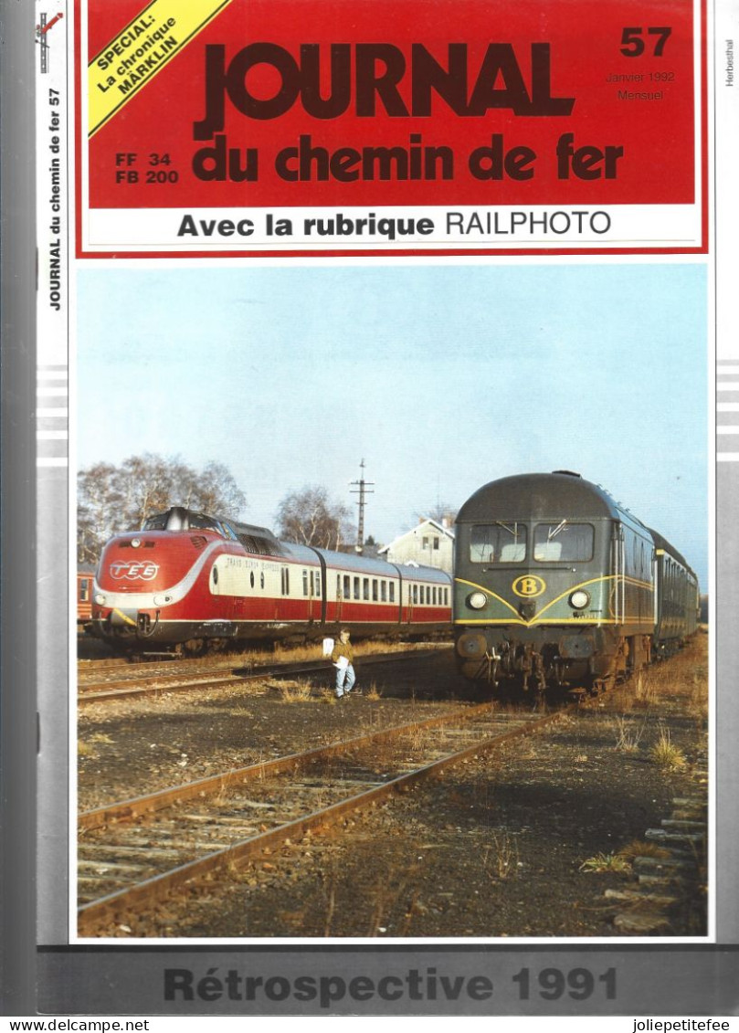 1991-57.  JOURNAL DU CHEMIN DE FER. Couverture: Superbe Rame TEE De La Série 601 De La DB. - Trenes