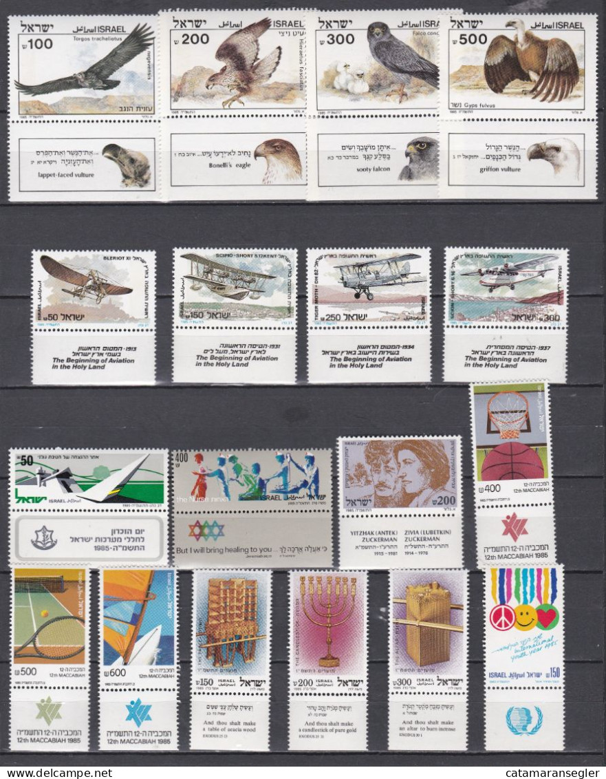 Israel 1985  MNH Tabs & Sheets Complete Year Set Without Nr. 1007,  See Pictures. - Años Completos