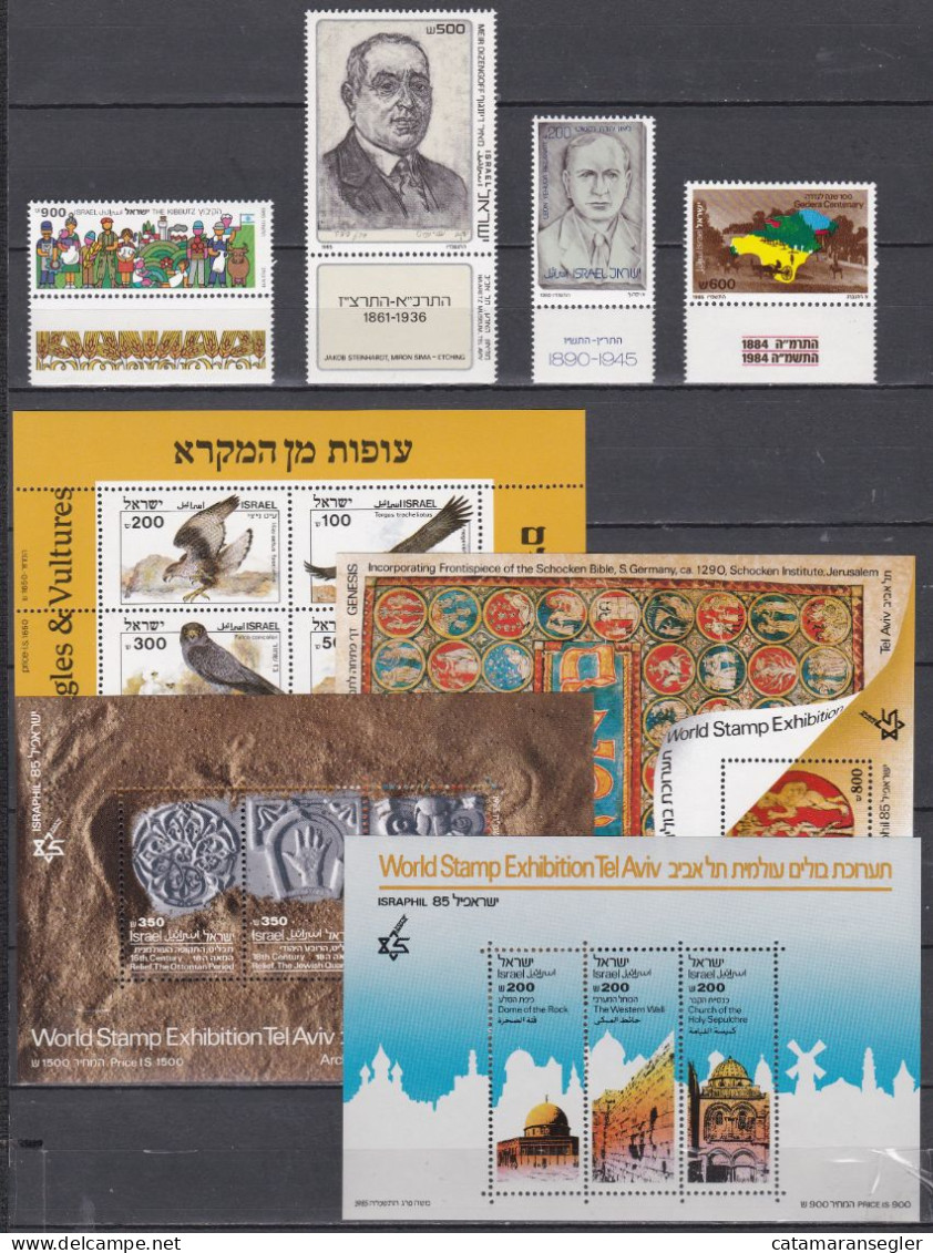 Israel 1985  MNH Tabs & Sheets Complete Year Set Without Nr. 1007,  See Pictures. - Full Years