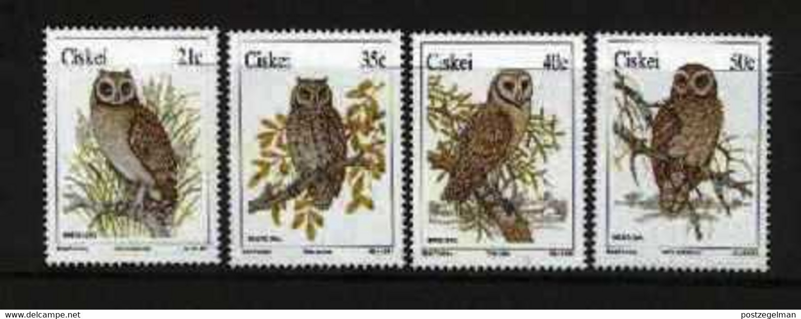 CISKEI, 1991 , MNH Stamp(s), Owls,  Michel 183-186, - Ciskei