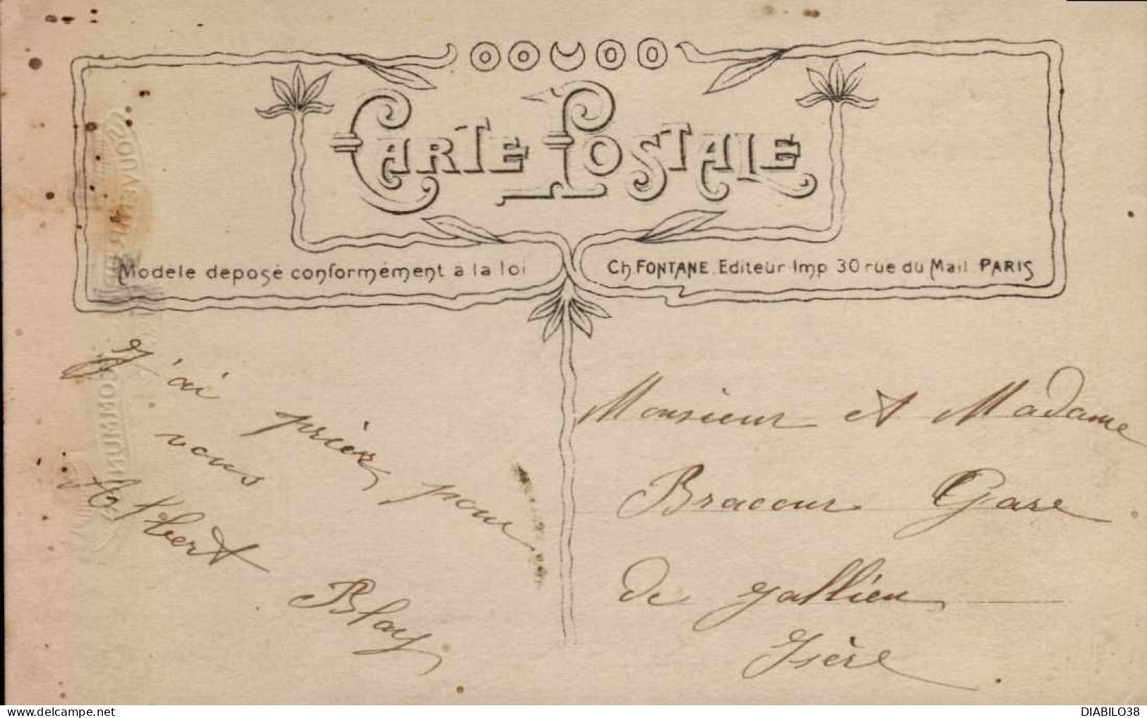 SOUVENIR DE 1ere COMMUNION   ( CARTE AU BROMURE )  ( TIMBRE DECHIRE ) - Comunioni