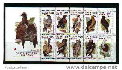 REPUBLIC OF SOUTH AFRICA, 1998, MNH Stamp(s) Birds Of Prey (sheet Or Loose,  Nr(s.) 1140-1149, Scan  F3828 - Ungebraucht