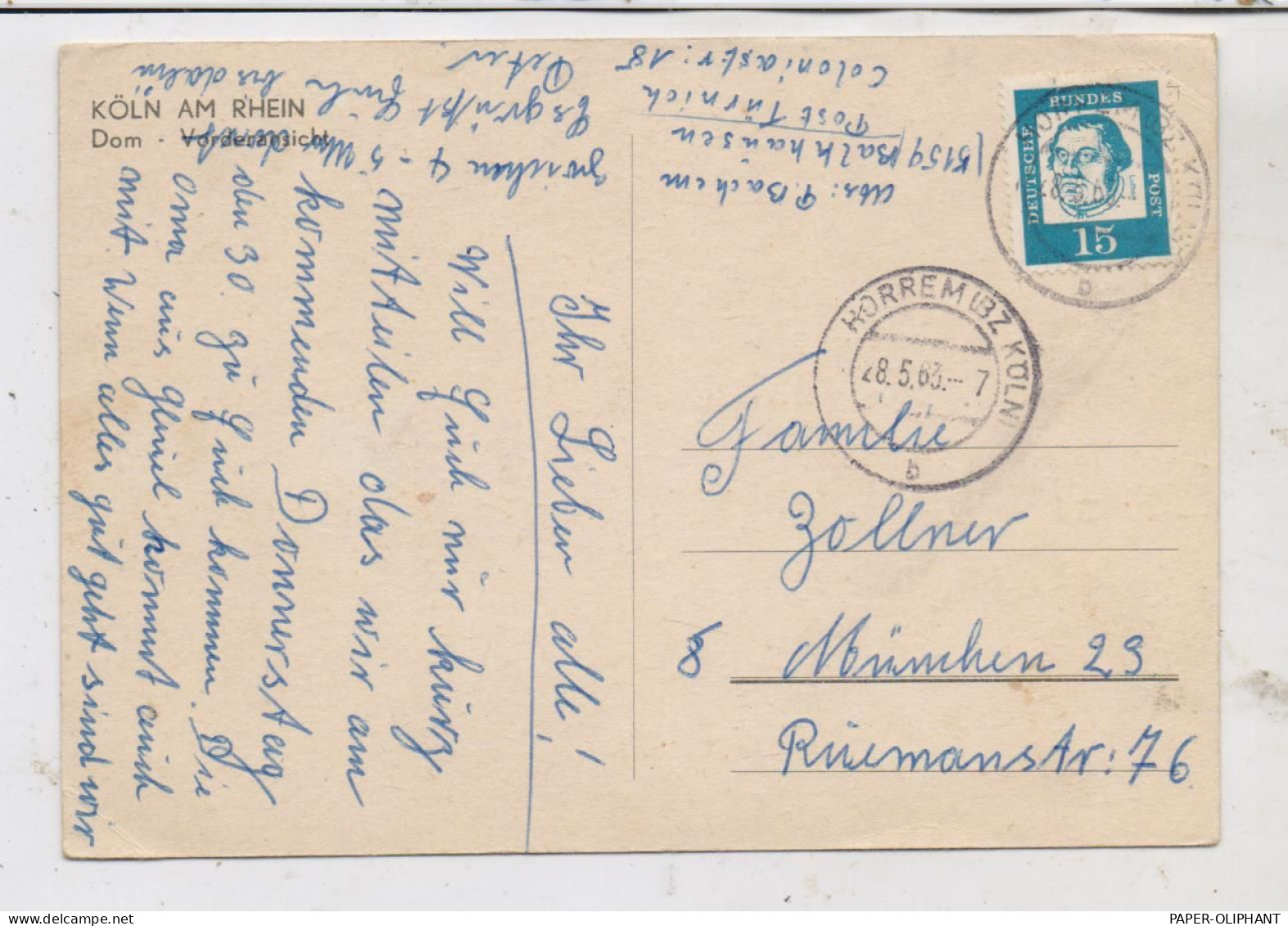 5014 KERPEN - HORREM, Postgeschichte, Aptierter Ortsstempel 1963 - Kerpen