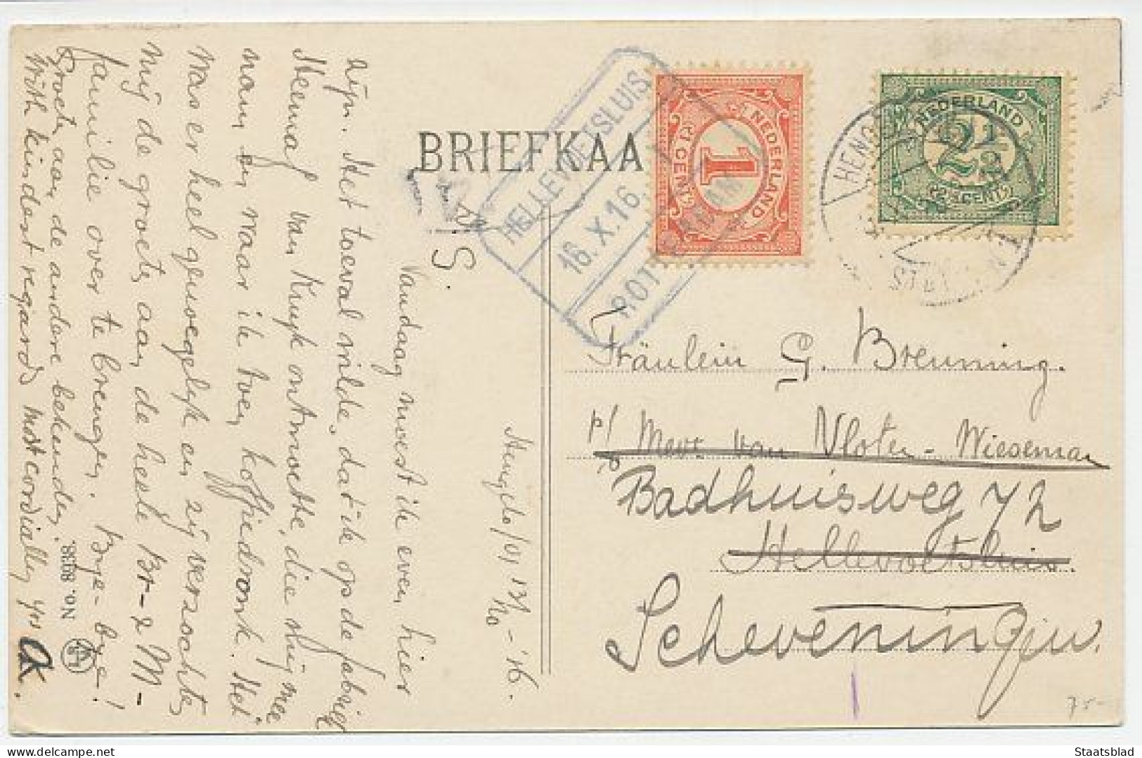 05- Prentbriefkaart Hengelo 1916 - Station S. S. - Hengelo (Ov)