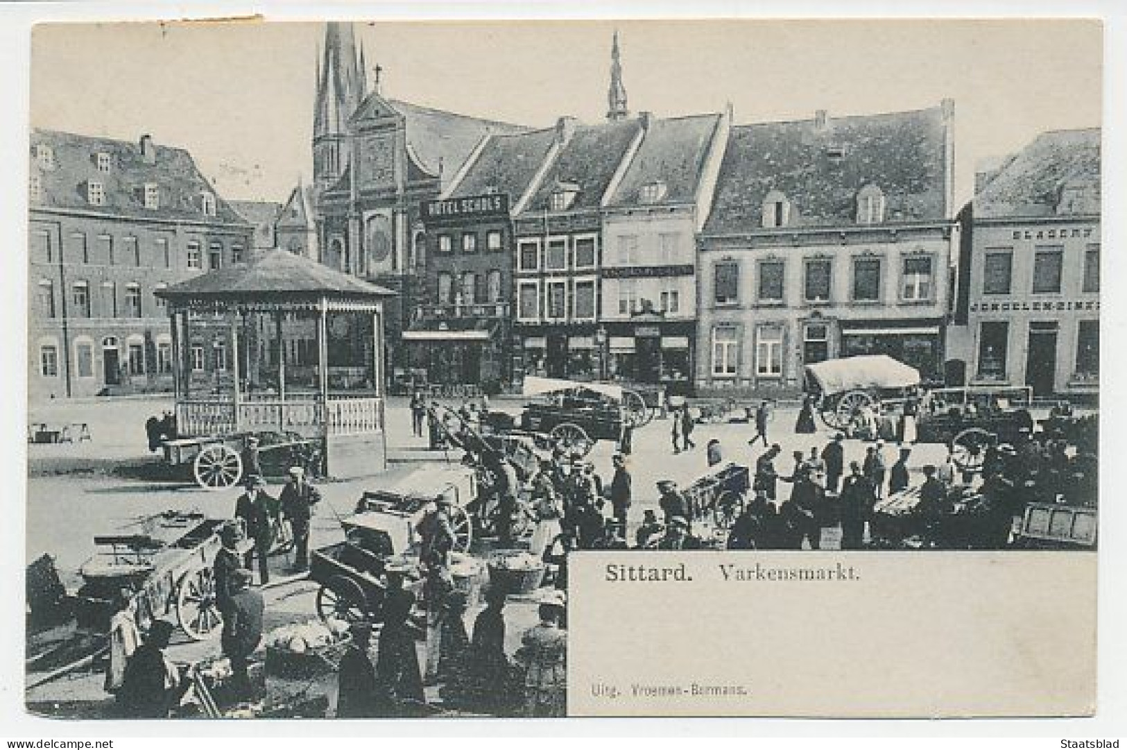 05- Prentbriefkaart Sittard 1906 - Varkensmarkt - Sittard