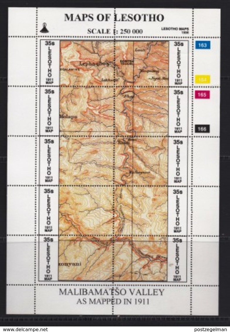 LESOTHO , 1996, MNH Stamps/ Mini Sheets / 3 Blocks , Lesotho Maps, Picture Number F1830 - Lesotho (1966-...)