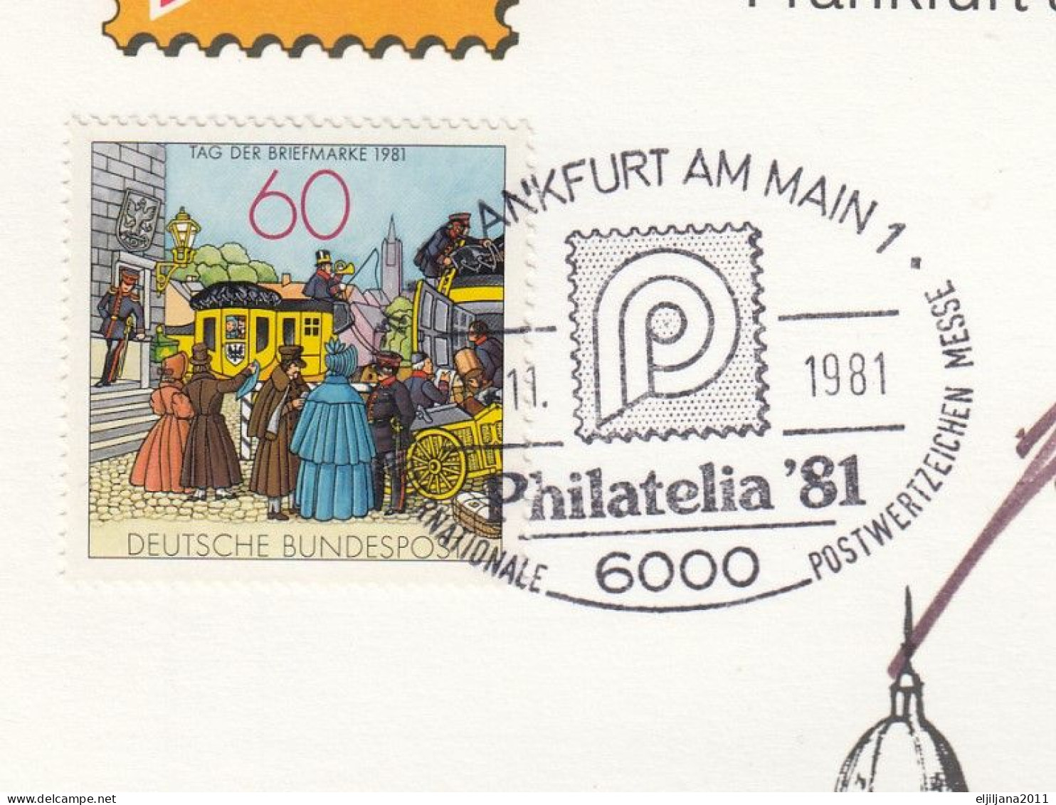 Germany 1981 Frankfurt/M ⁕ Postwertzeichen Messe Philatelia '81 Mi.1112 Special Commemorative Sheet ⁕ Sondergedenkblatt - 1981-1990