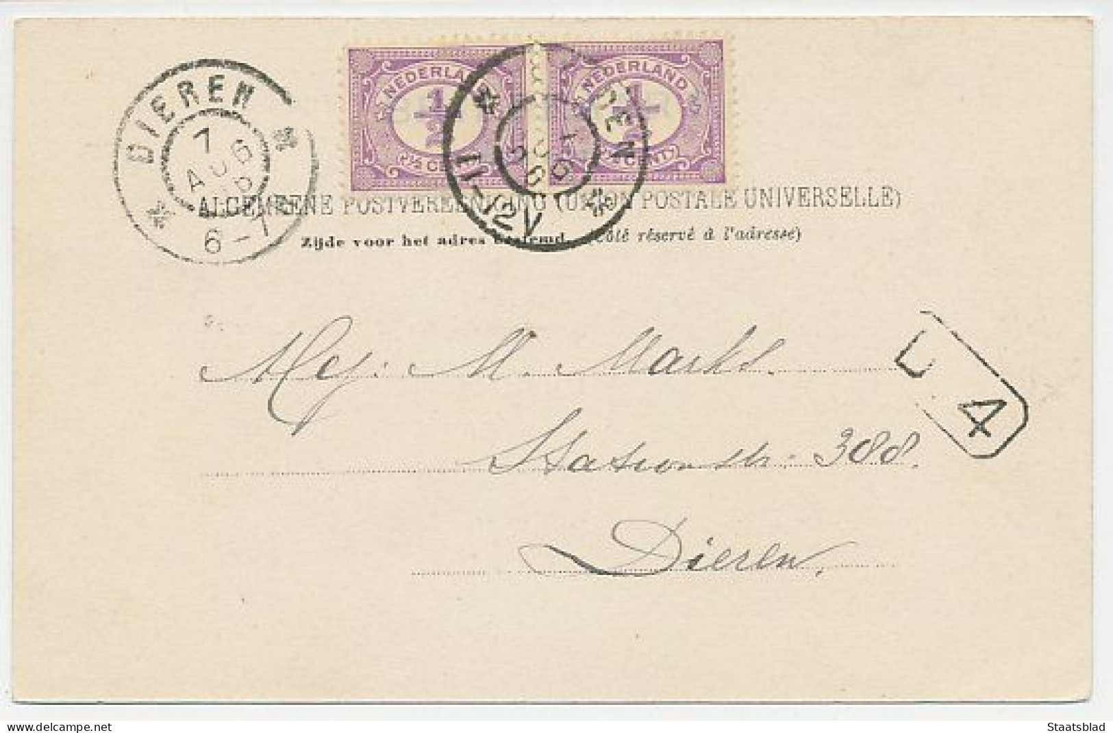 05- Prentbriefkaart Leiden 1906 - Oude Singel - Leiden