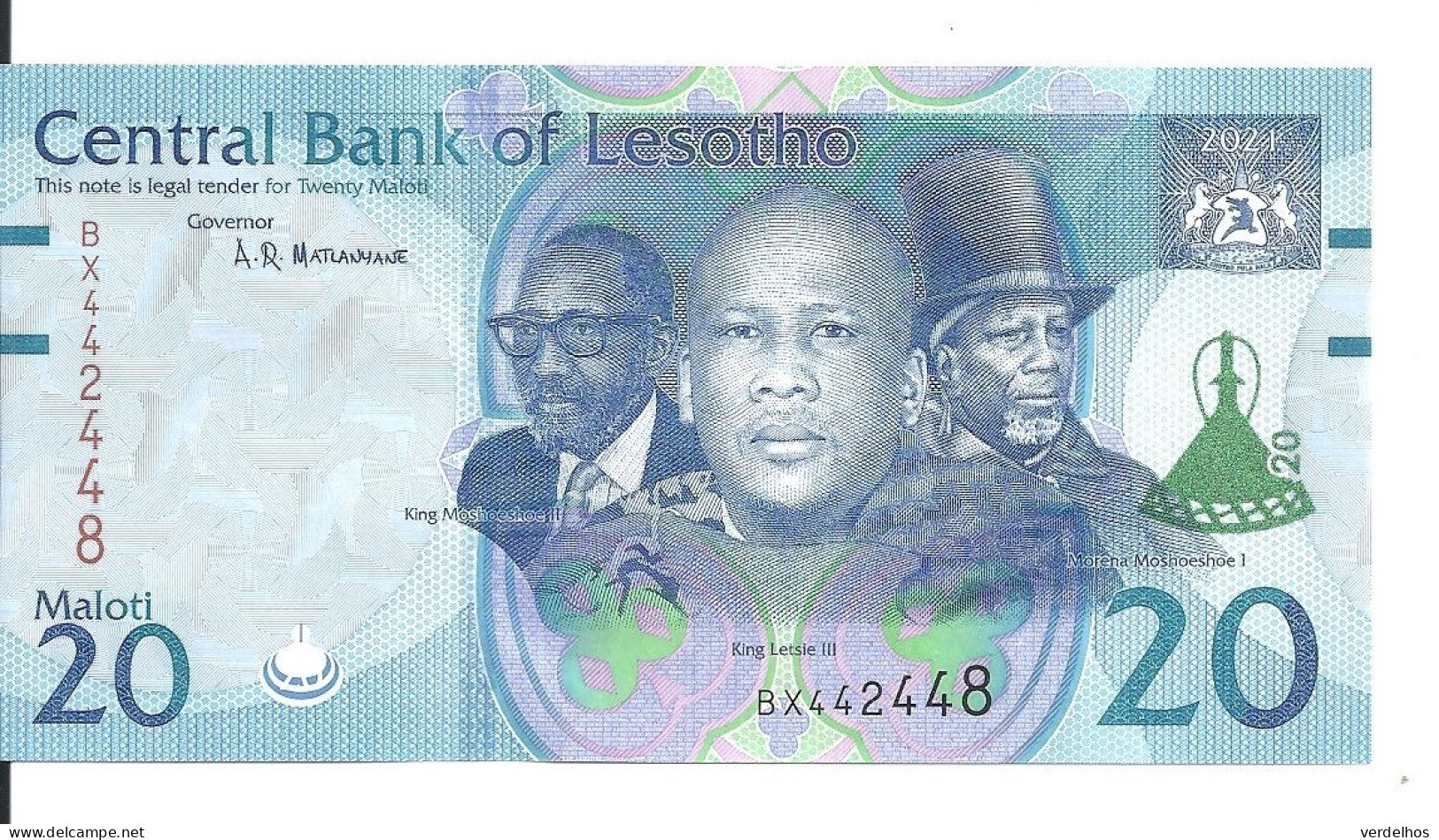 LESOTHO 20 MALOTI 2021 UNC P 22 D - Lesoto