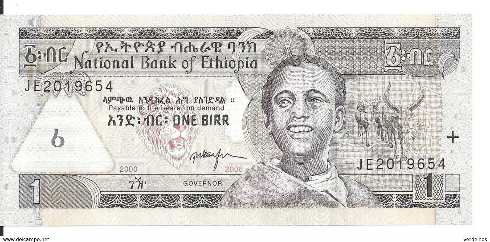 ETHIOPIE 1 BIRR 2008 UNC P 46 E - Ethiopie