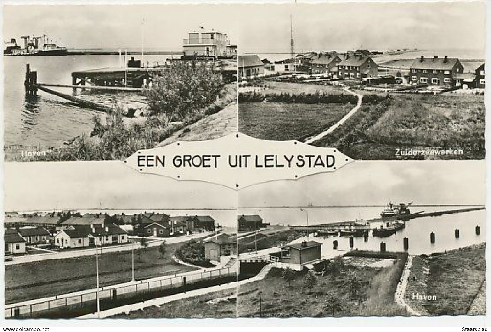 06- Prentbriefkaart Lelystad 1963 - Haven - Zuiderzeewerken - Sonstige & Ohne Zuordnung