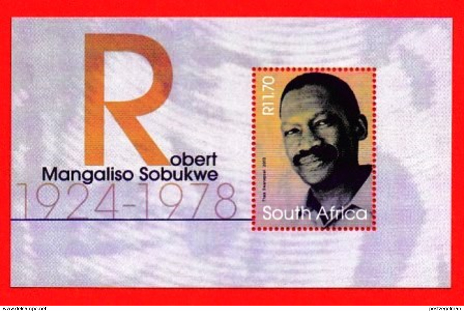 RSA, 2003, MNH Stamp(s) On MS , Robert Sobukwe, Michel Nr(s).  Block 97, Scannr. M9011 - Nuevos