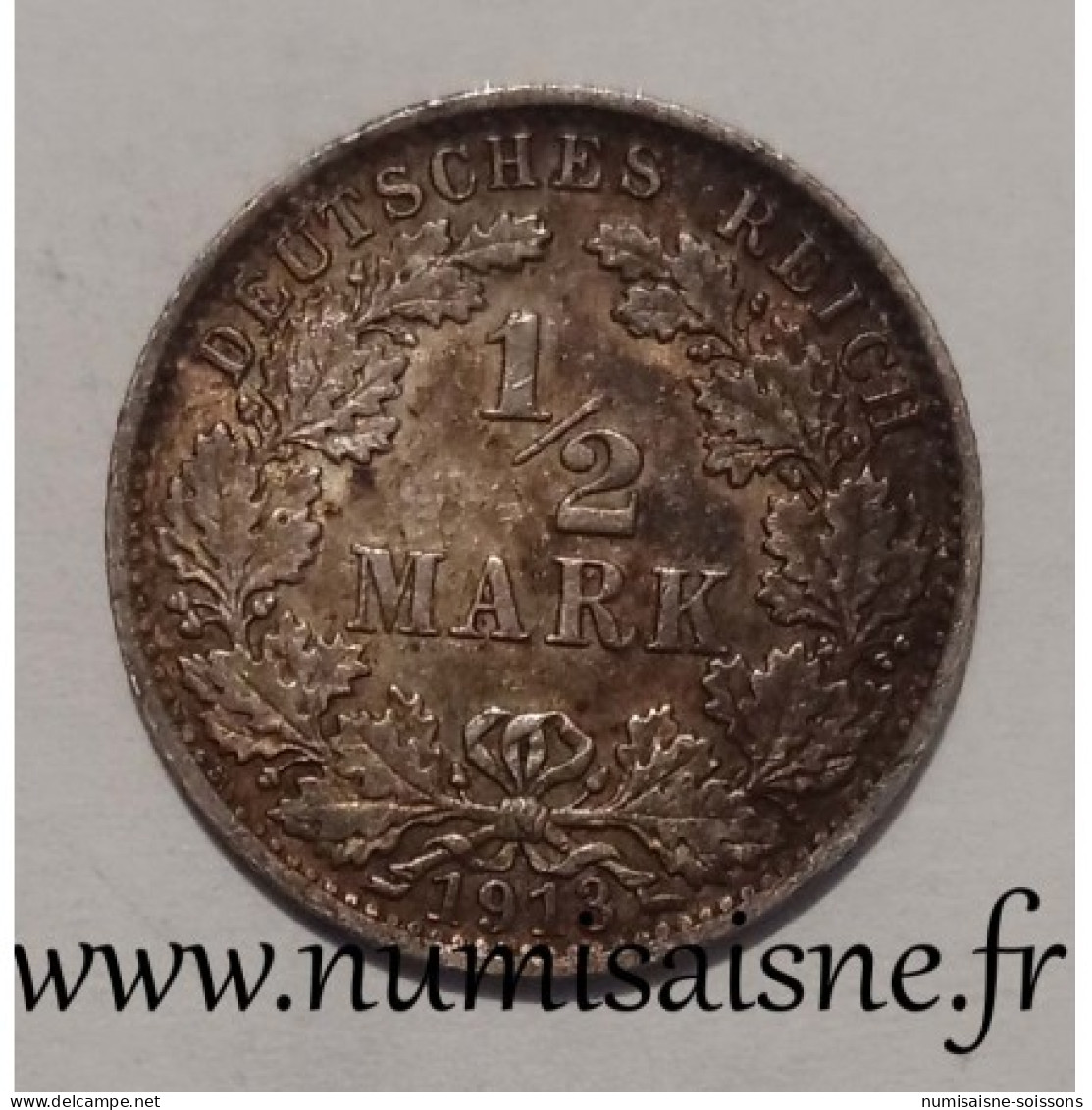 ALLEMAGNE - KM 17 - 1/2 MARK 1913 A - Berlin - TTB - 1 Pfennig