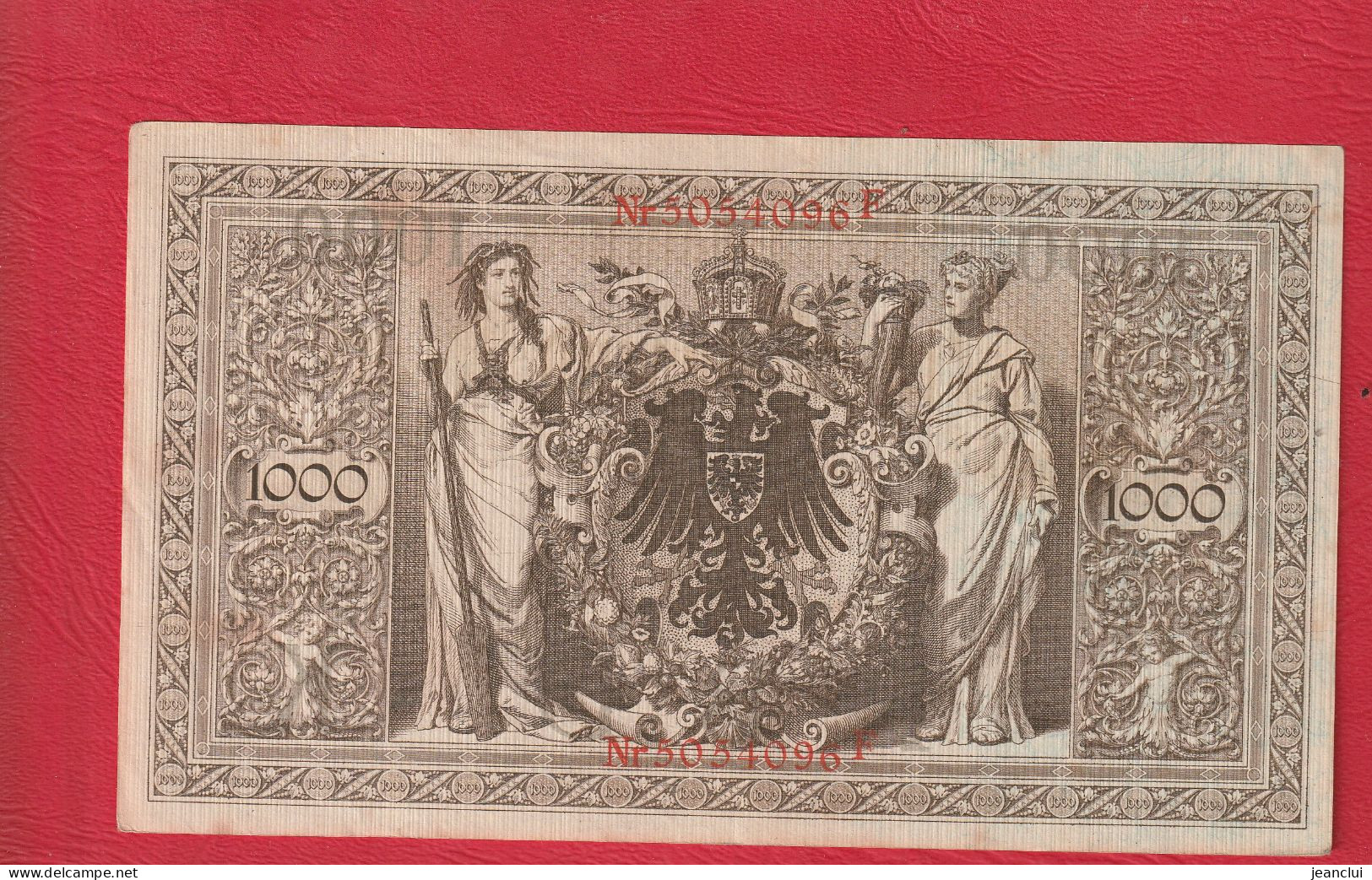 REICHSBANKNOTE . 1.000 MARK .  21-4-1910  .  N°  5054096 F  .  2 SCANNES - 1000 Mark