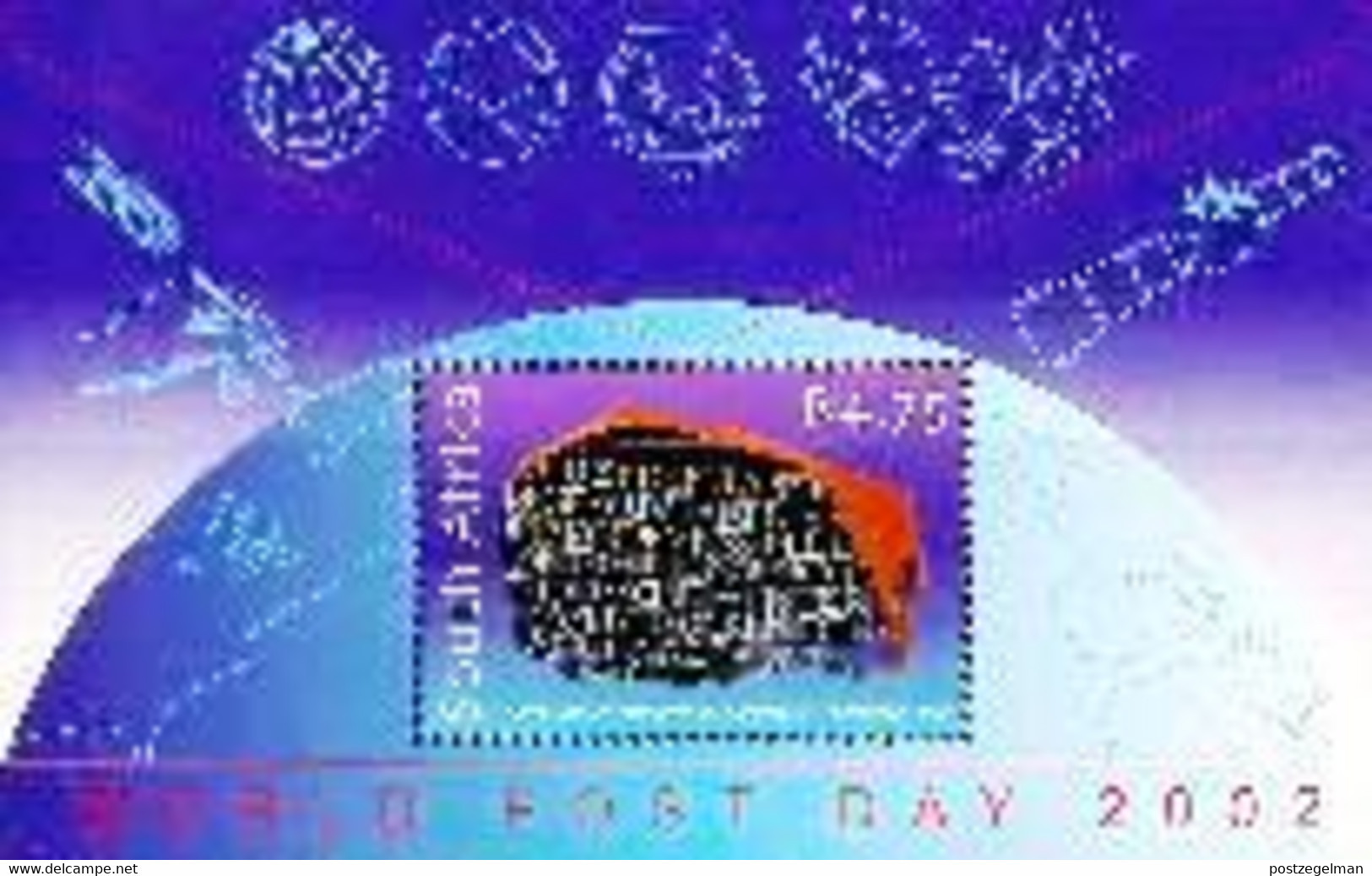 RSA, 2002, MNH Stamp(s) On MS , World Post Day, Michel Nr(s).  Block 89, Scannr. F3752 - Nuovi