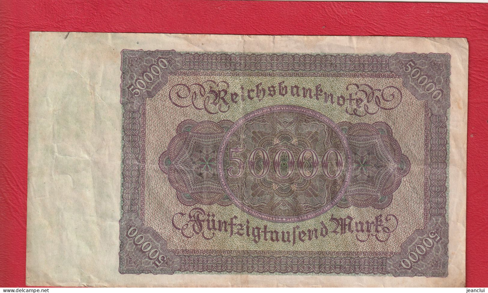 REICHSBANKNOTE . 50.000 MARK .  19-11-1922  .  N°  C.05776017  .  2 SCANNES - 50000 Mark