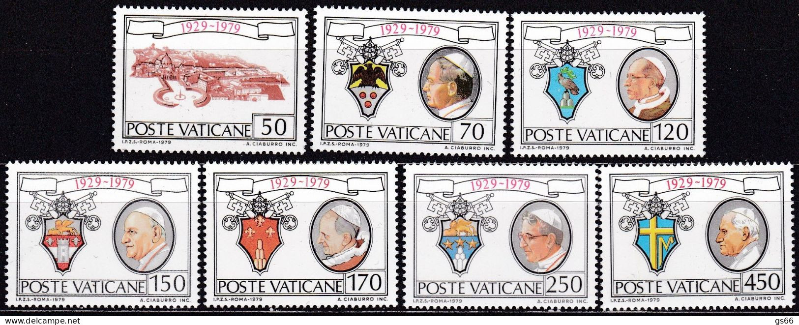 Vatican, 1979, 748/54, MNH,  50 Jahre Vatikanstadt. - Neufs