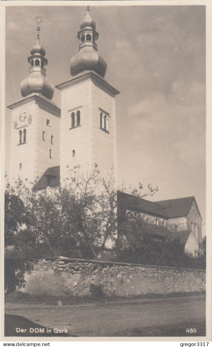 E2873) Der Dom In GURK - Kärnten - Alte FOTO AK Mit Steinmauer 1929 - Gurk