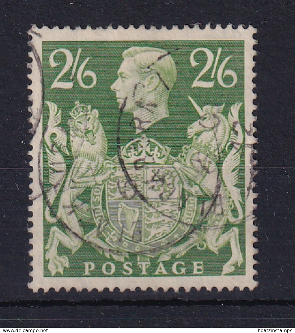 G.B.: 1939-48   KGVI    SG476b   2/6d   Yellow-green    Used - Usati