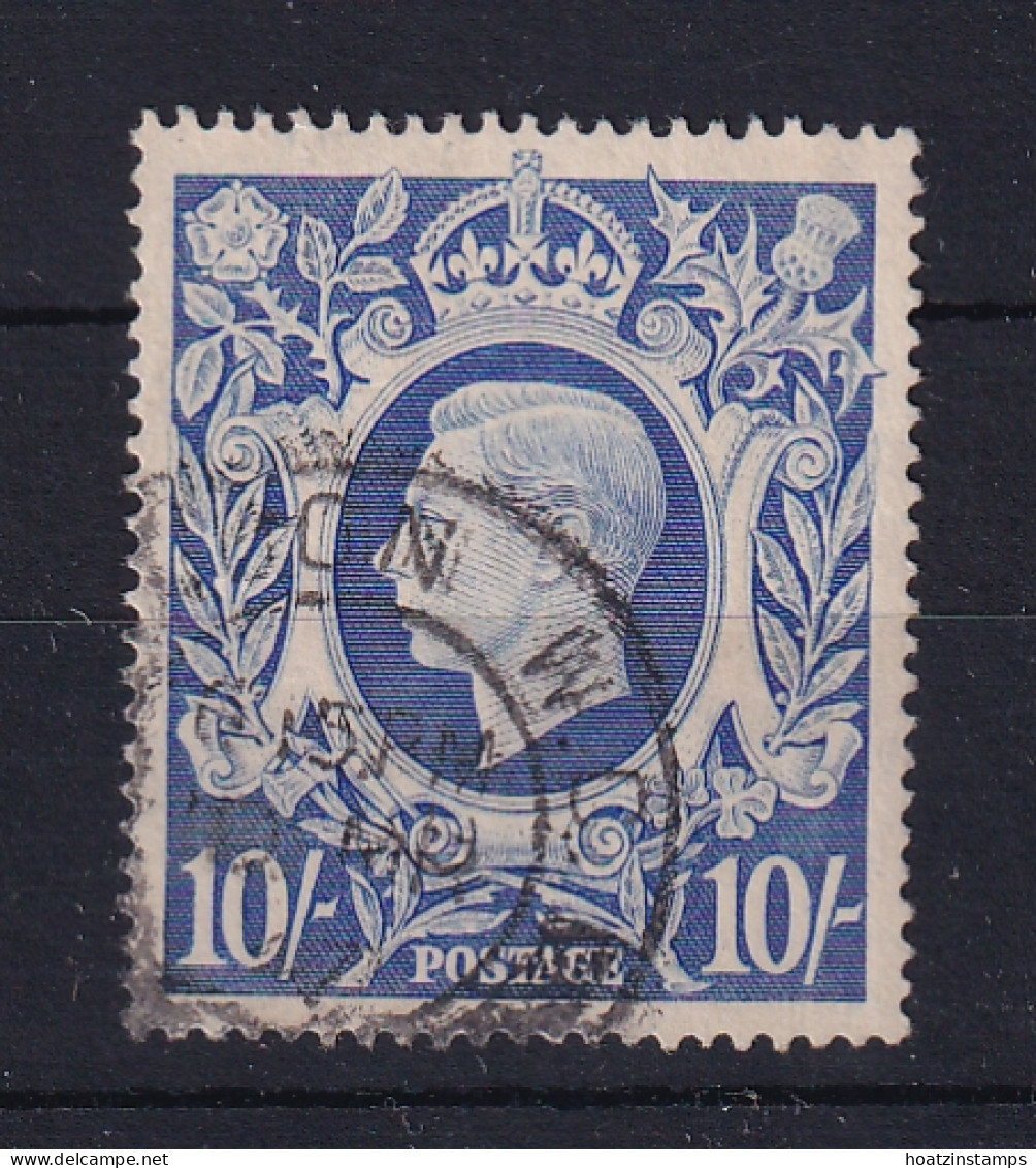 G.B.: 1939-48   KGVI    SG478b   10/-   Ultramarine    Used - Usati