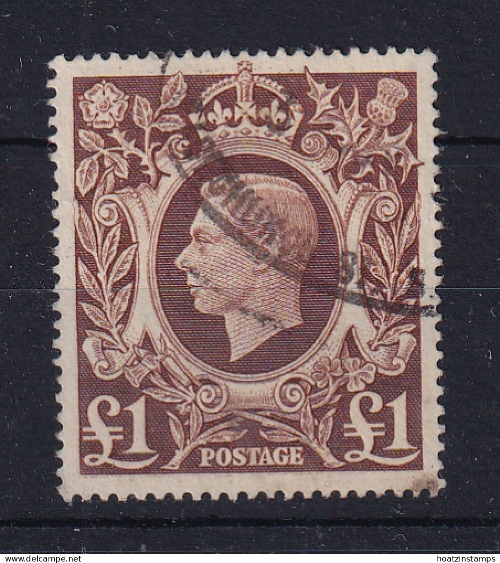 G.B.: 1939-48   KGVI    SG478c   £1    Used - Used Stamps