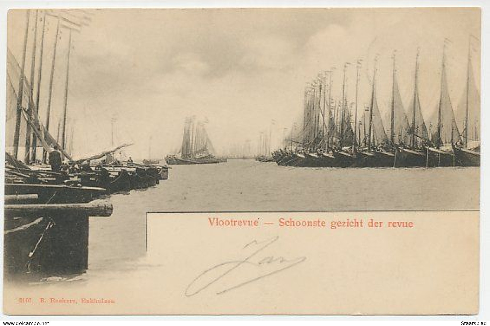 07- Prentbriefkaart Enkhuizen 1900 - Vlootrevue - Enkhuizen