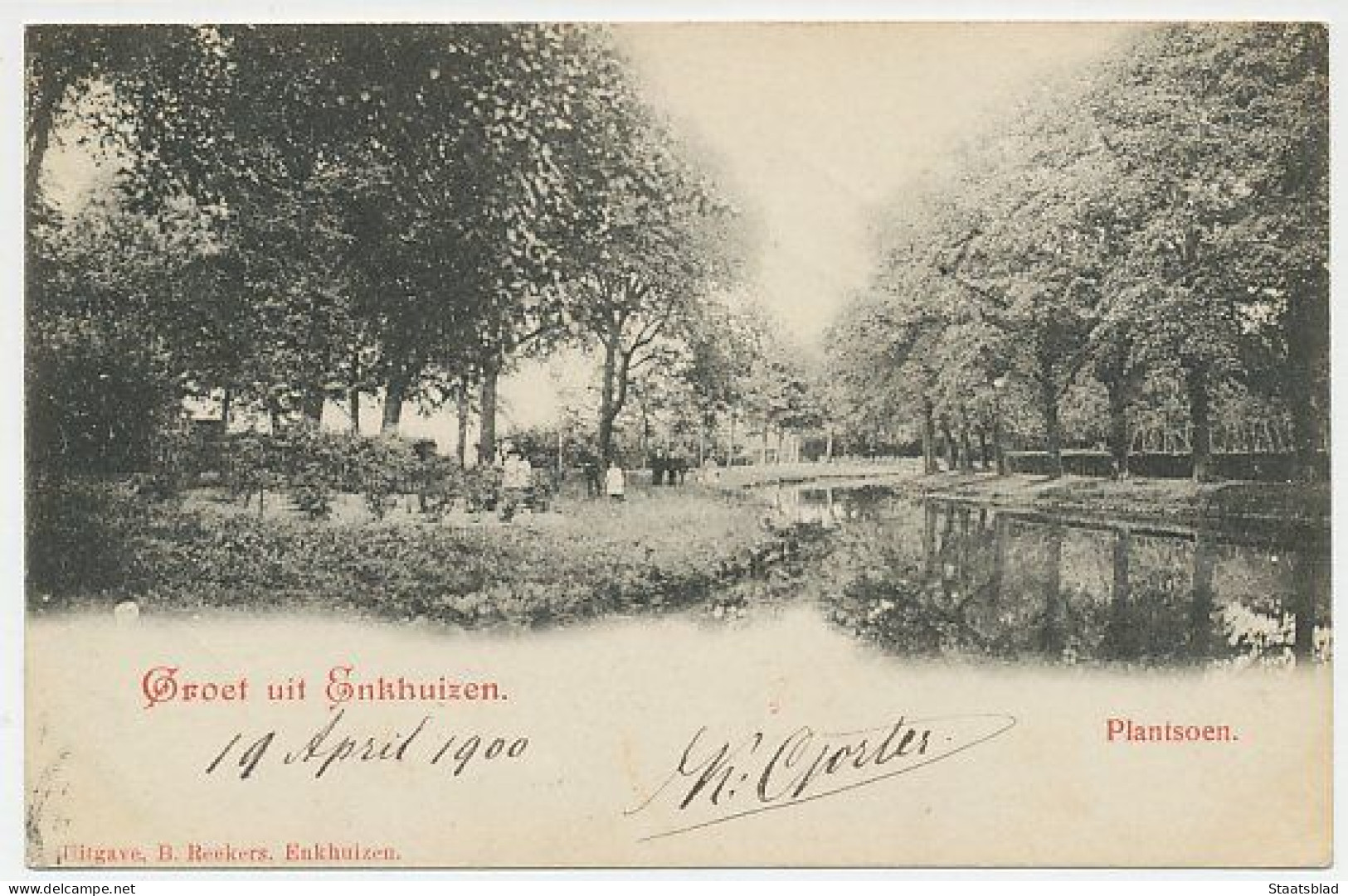 07- Prentbriefkaart Enkhuizen 1900 - Plantsoen - Enkhuizen