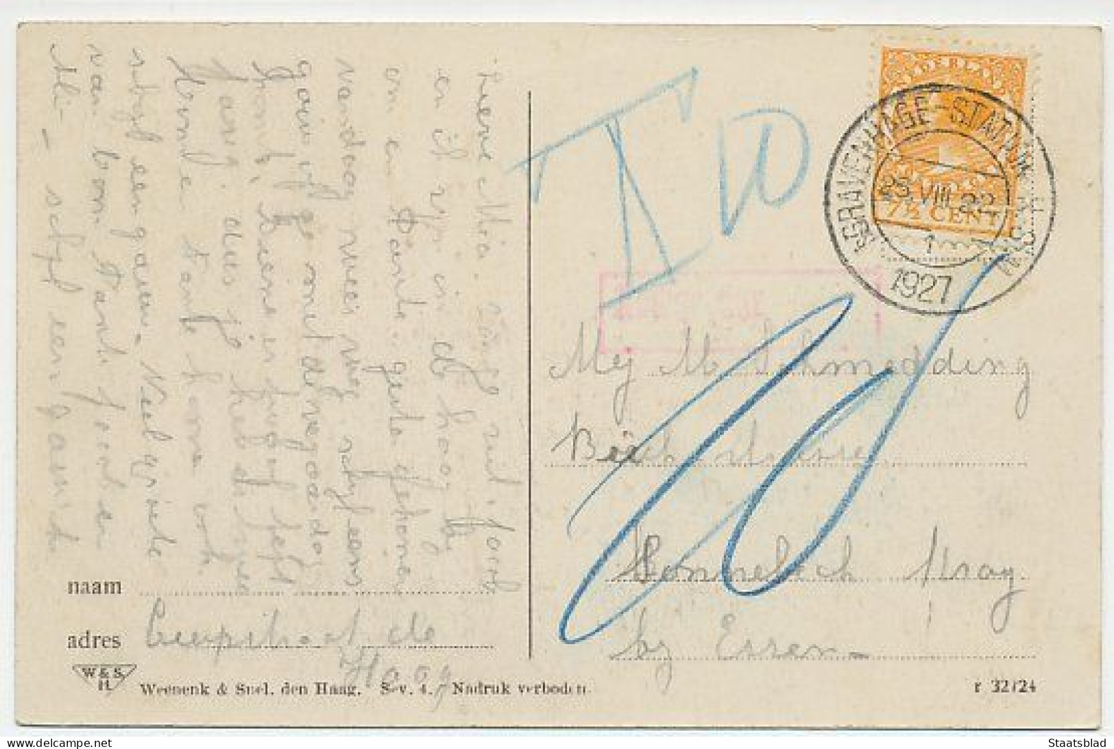 07- Prentbriefkaart Scheveningen 1922 - Boulevard - Scheveningen