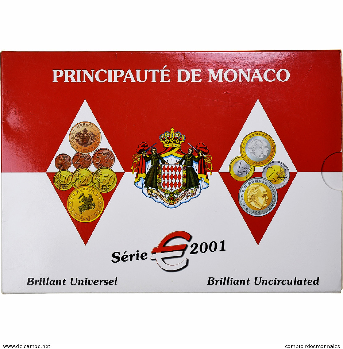 Monaco, Coffret, 2001, Paris, FDC, Bimétallique - Monaco