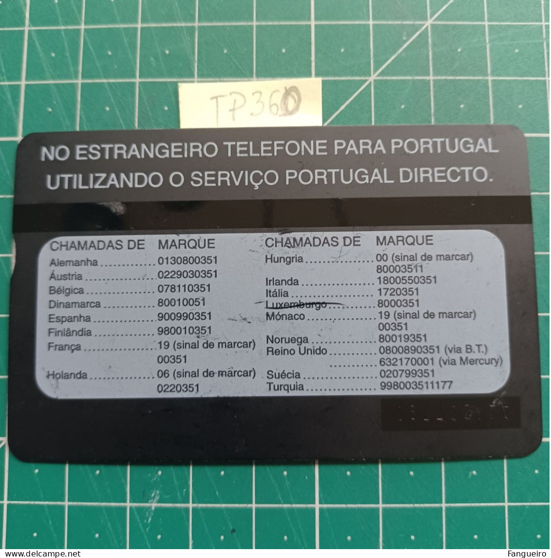 PORTUGAL PHONECARD USED TP36O PORTUGAL DIRECTO - Portugal