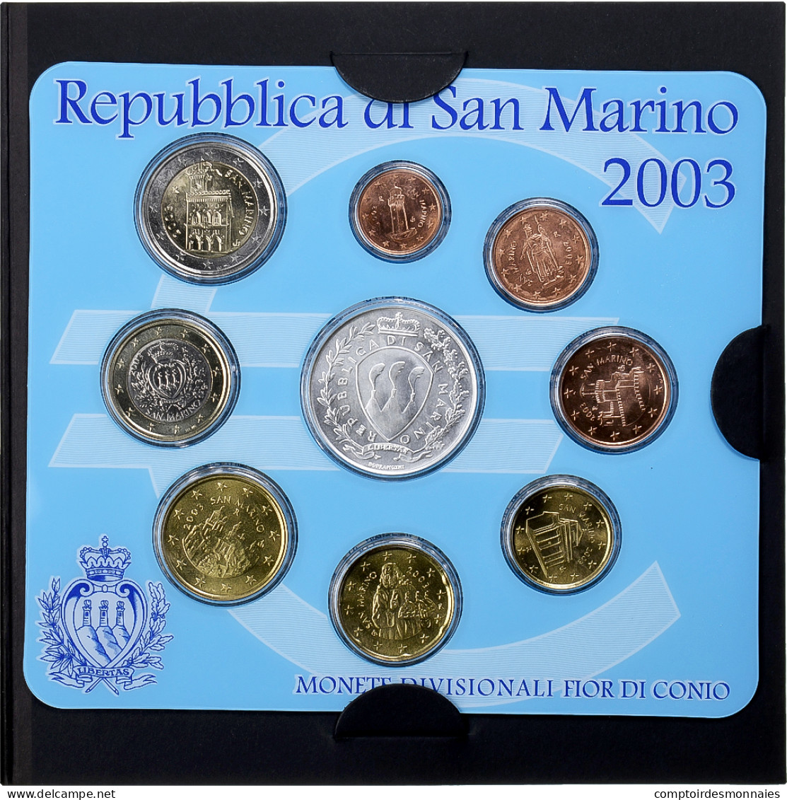 Saint Marin , Euro-Set, 2003, Rome, 1 Cent To 5 Euro, FDC - San Marino