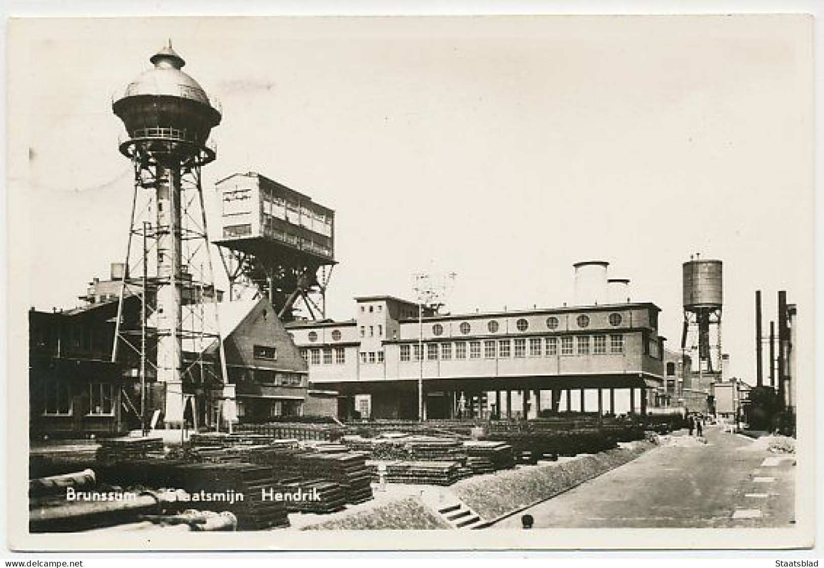 07- Prentbriefkaart Brunssum 1914 - Staatsmijn Hendrik - Brunssum