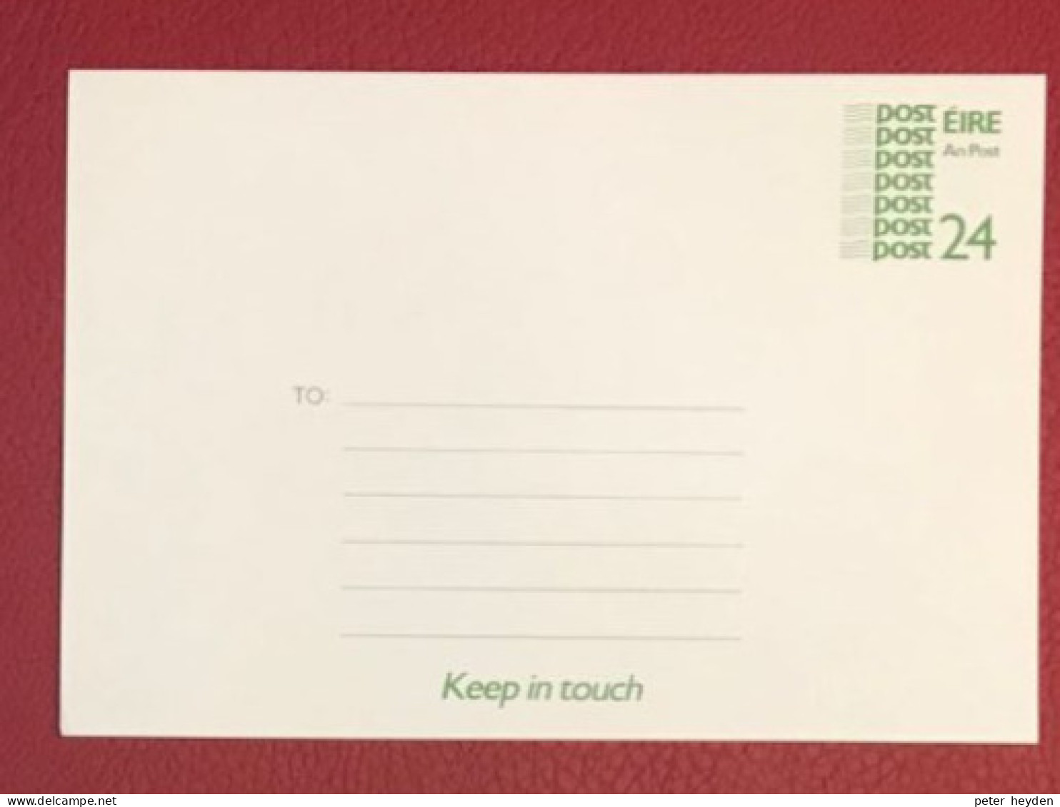 IRELAND 1987 Unused Postcard 24p ~ MacDonnell Whyte PSPC46 ~ Keep In Touch - Postal Stationery