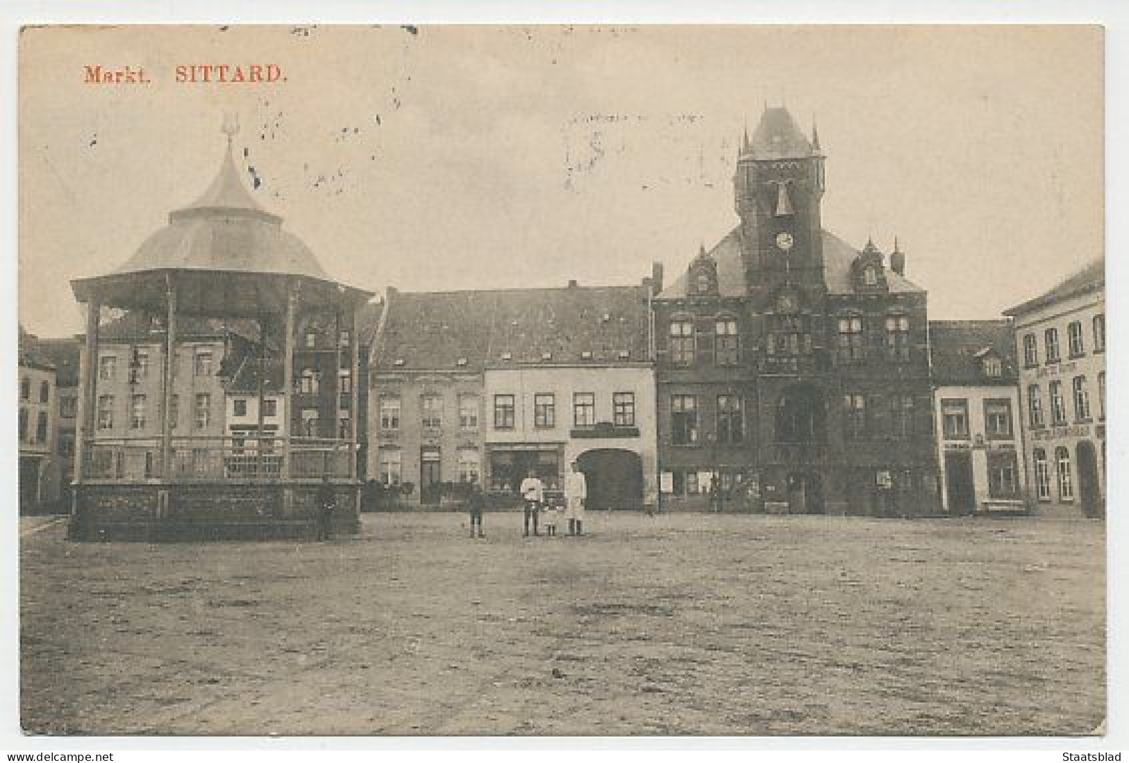07- Prentbriefkaart Sittard 1912 - Markt - Sittard