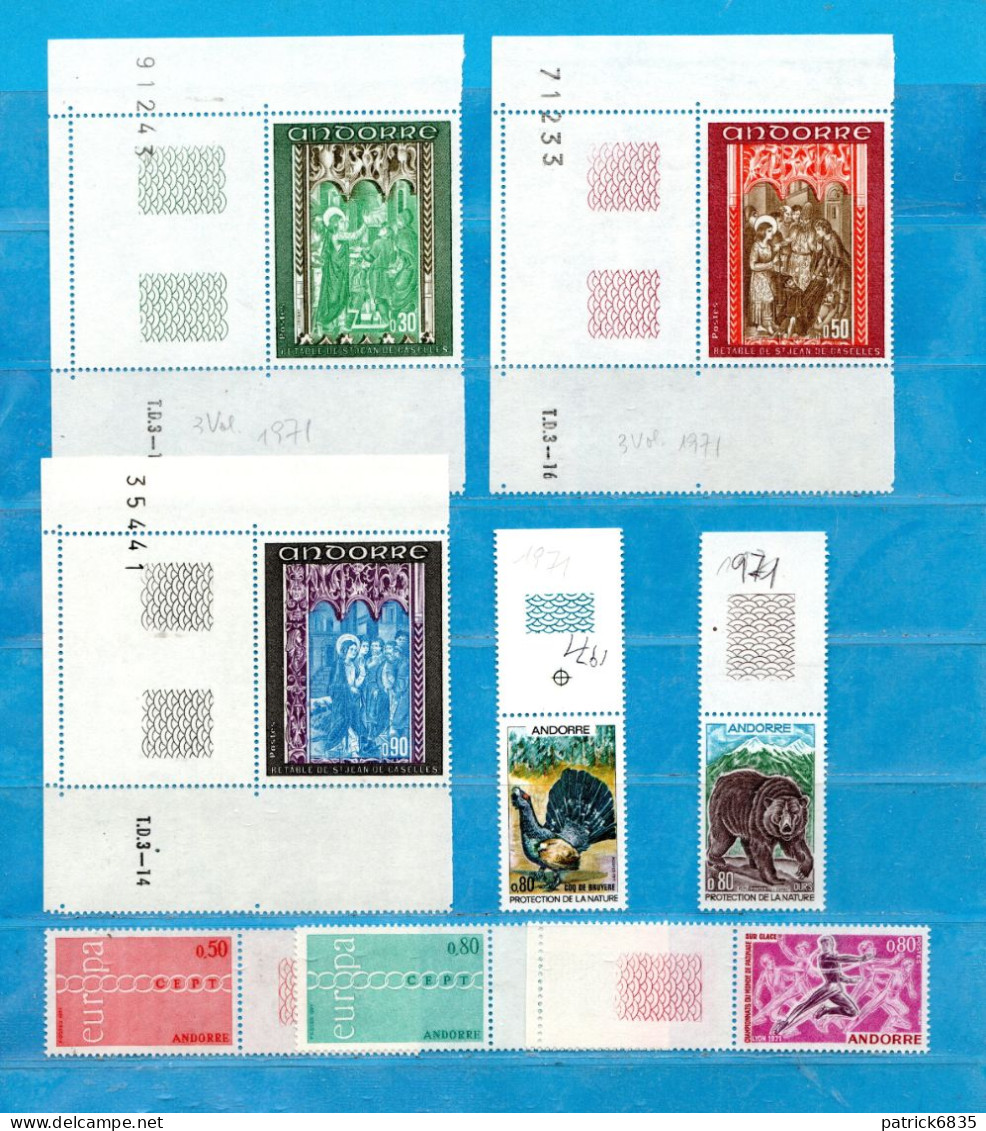 (Riz) Andorra Francese**- 1971 - Année Complète. Yv. 209 à 216. MNH** - Full Years