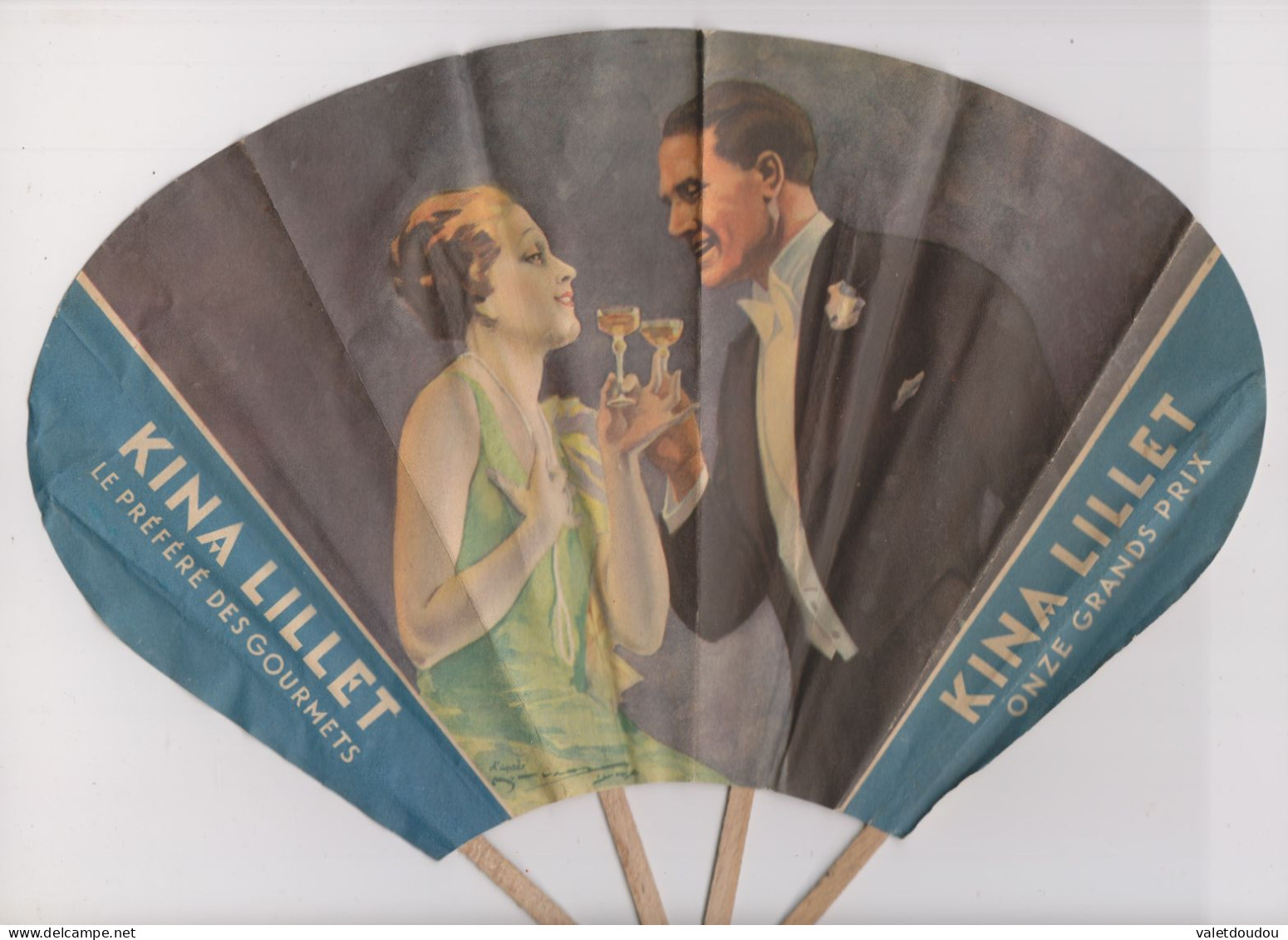 EVENTAIL PUBLICITAIRE ANCIEN KINA LILLET - Alcohol