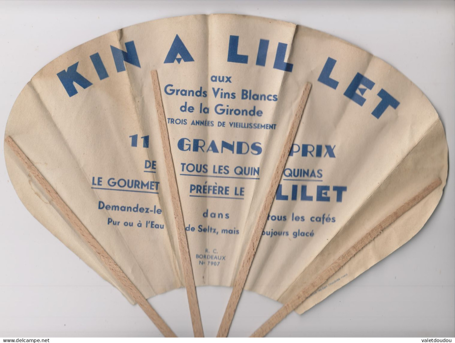 EVENTAIL PUBLICITAIRE ANCIEN KINA LILLET - Alcohols