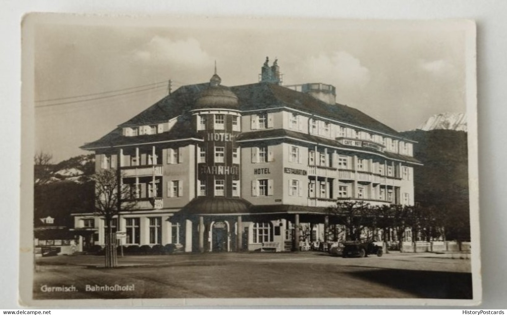 Garmisch-Partenkirchen, Bahnhofhotel, Altes Cabrio, 1935 - Garmisch-Partenkirchen