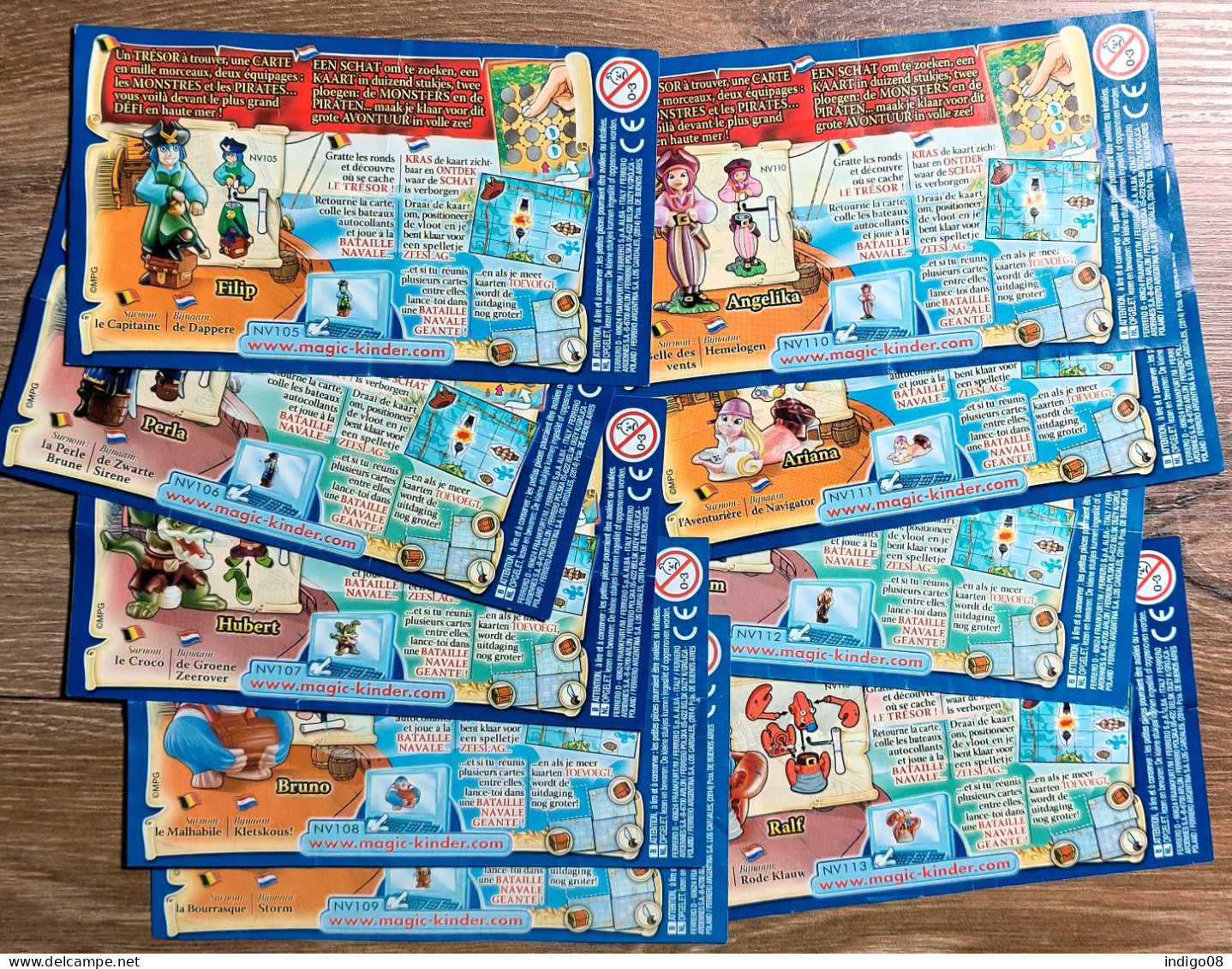 Série Complète Des 9 Papiers Monstres & Pirates Benelux 2008 - Handleidingen