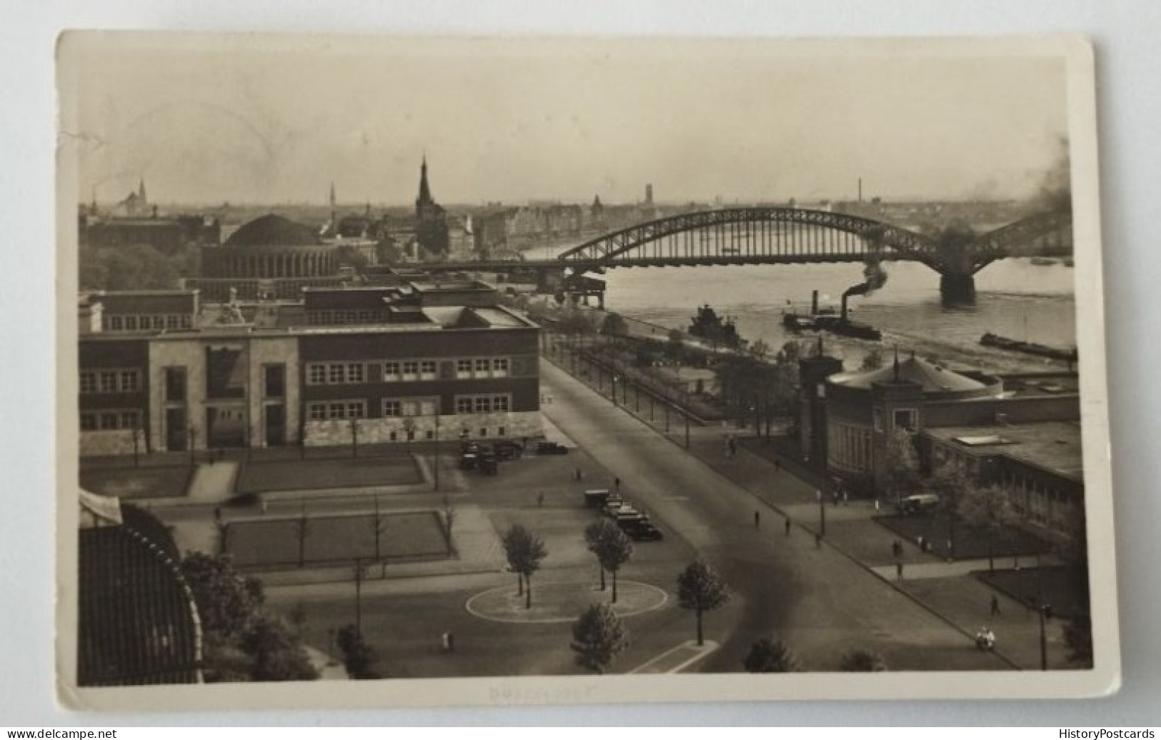Düsseldorf, Gesamtanblick, Partie Am Rhein, Raddampfer, 1935 - Duesseldorf